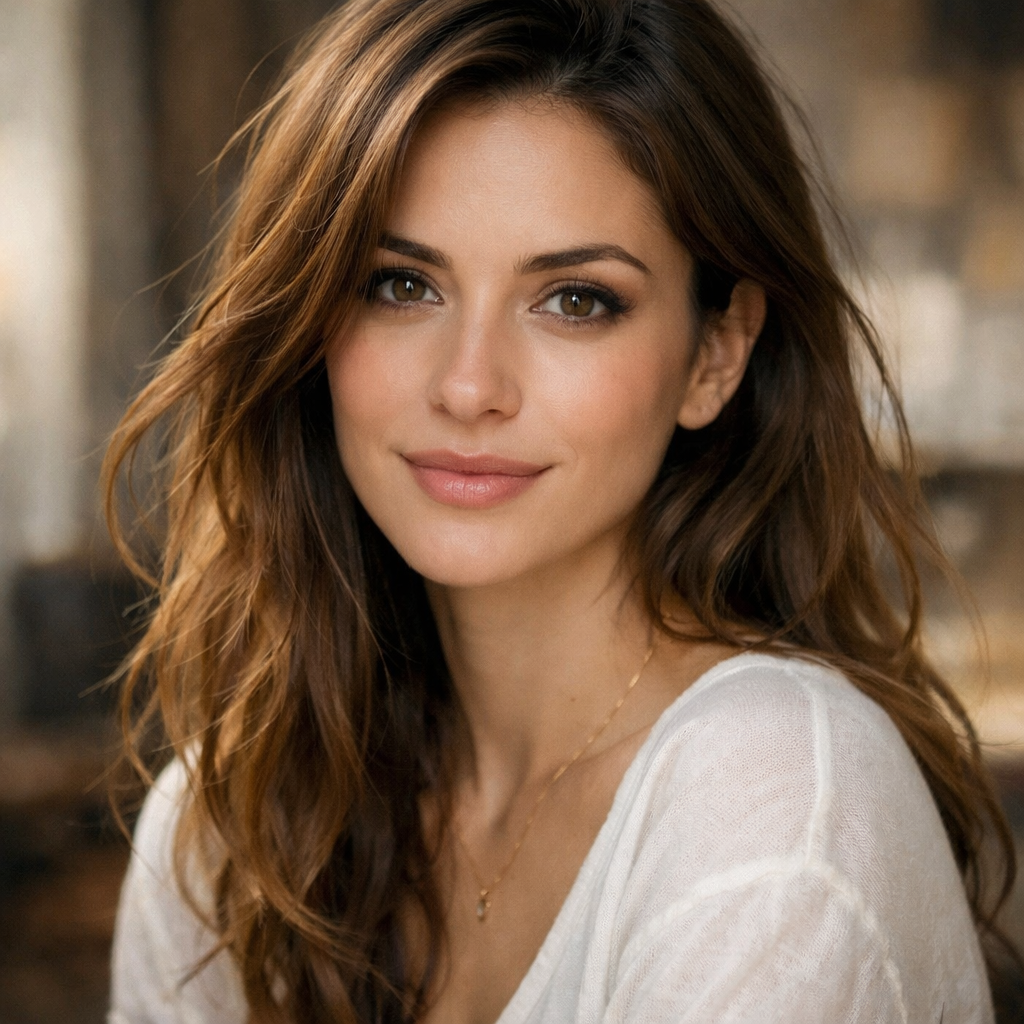 Woman in Flowing Robe Amidst Floating Lanterns-1